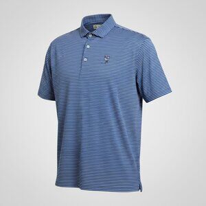 Donald Ross Sportswear Polo Shirt Mens XL Blue Striped Golf Stretch Performance